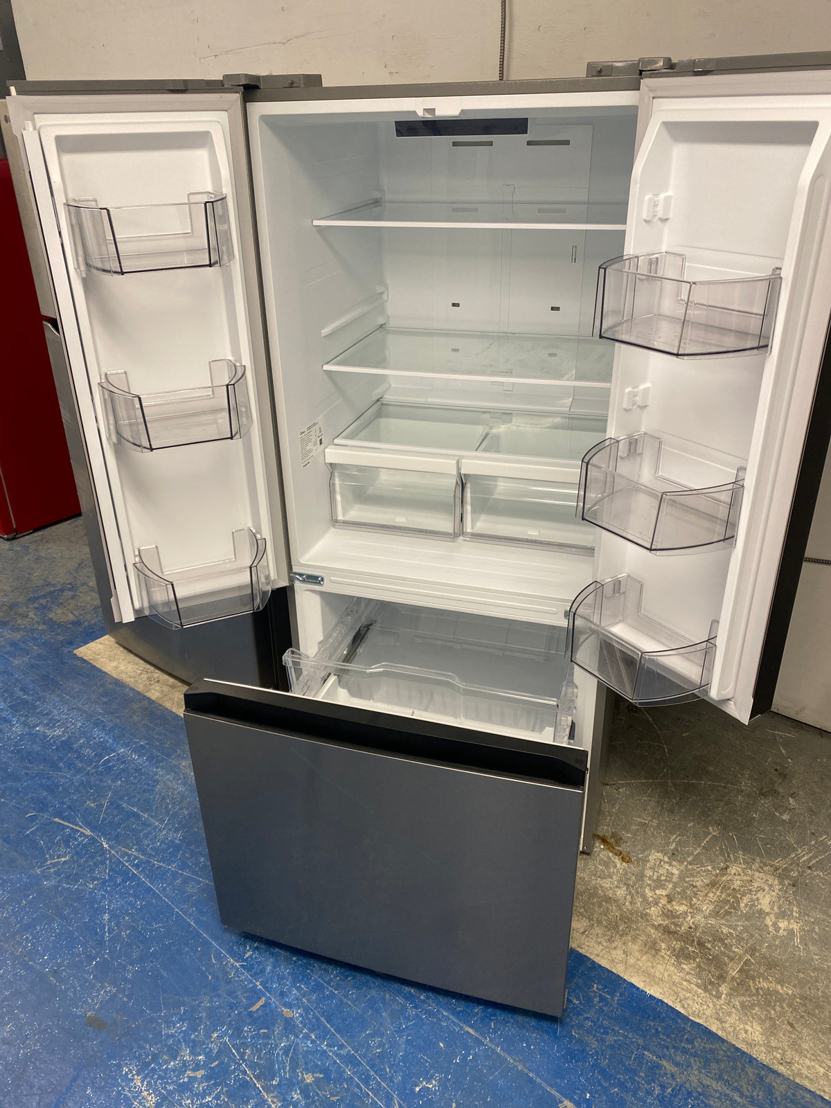 Midea 30” Wide 18.4 cu. ft. Stainless Steel Bottom Freezer French Door Refrigerator