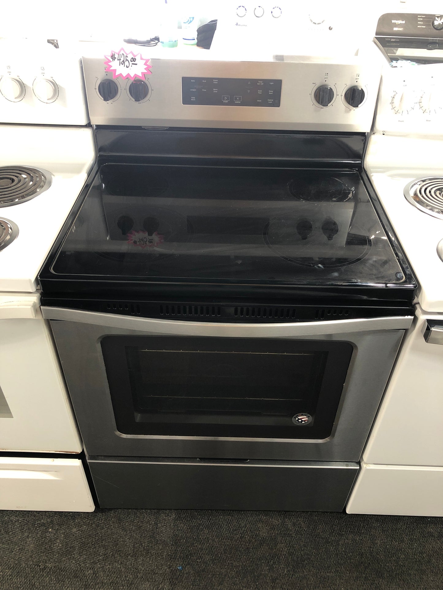 Whirlpool 4 Burner Glass Top Electric Range