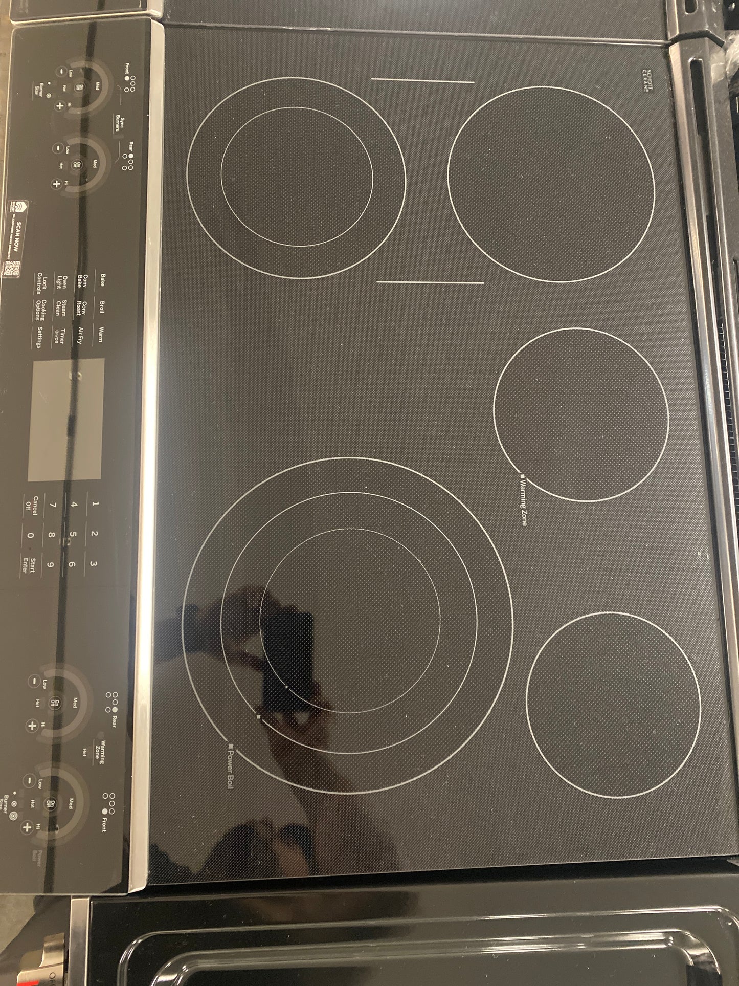 GE 5-Burner Glass Top Electric convection Range