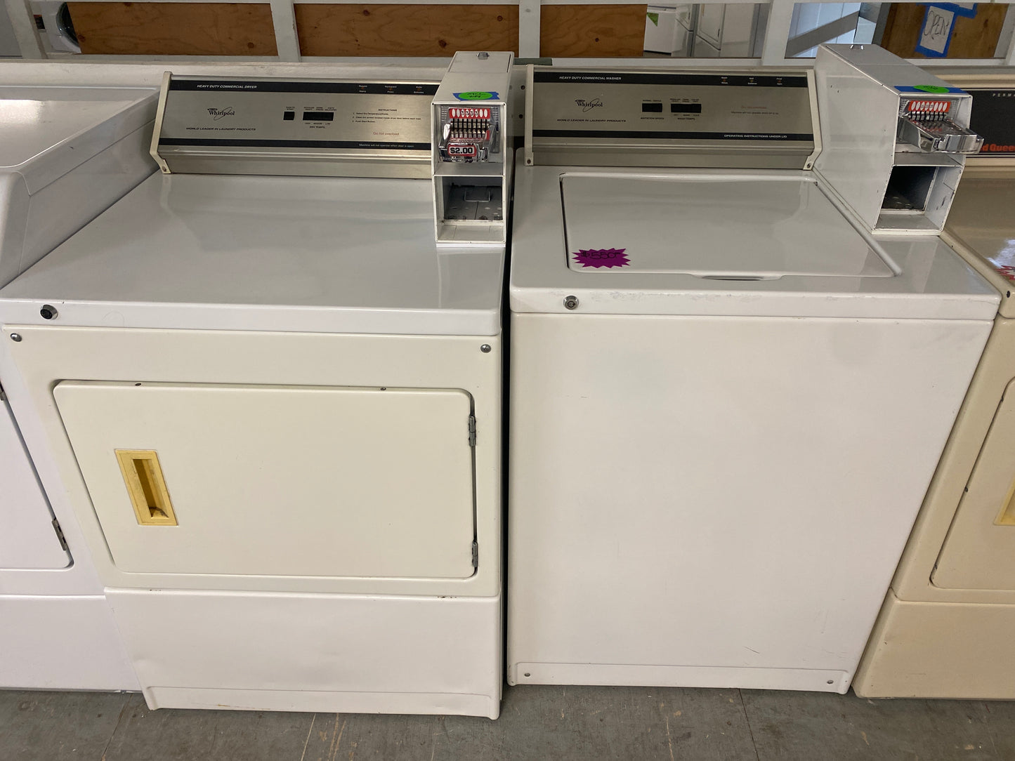 Whirlpool Coin Operated Top-Load Washer & Natural Gas Dryer Set