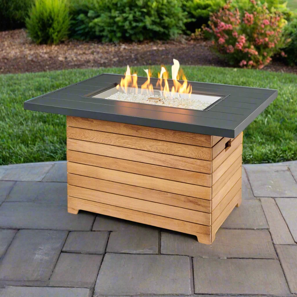 Darien Rectangular Gas Fire Pit Table
