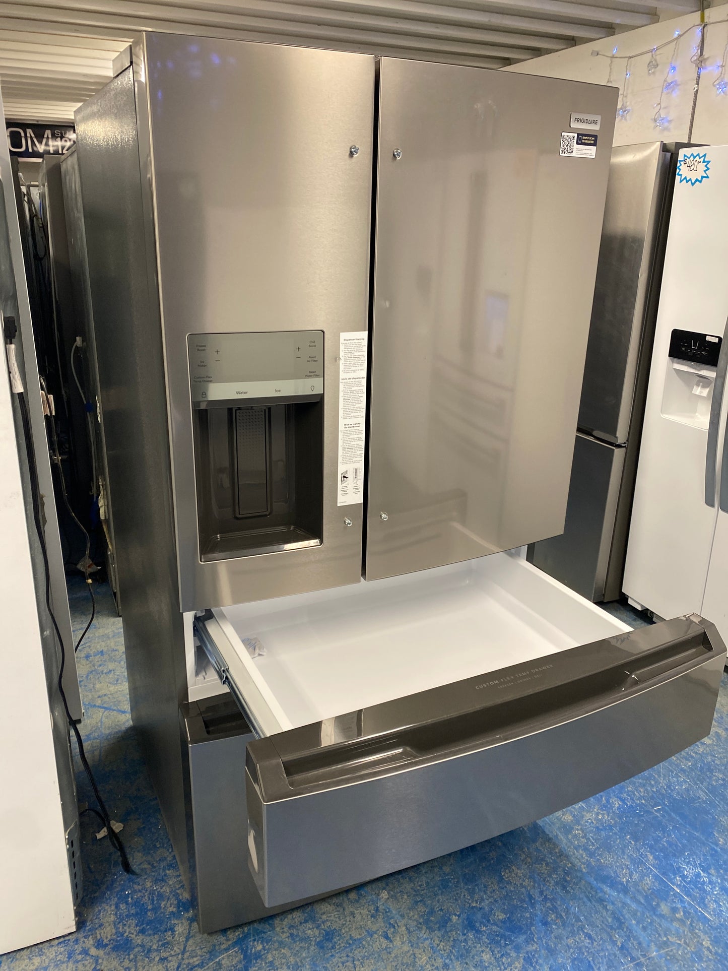 New!!! Frigidaire 36” wide, 26.3 cu. Ft. 4-Door French Door Refrigerator