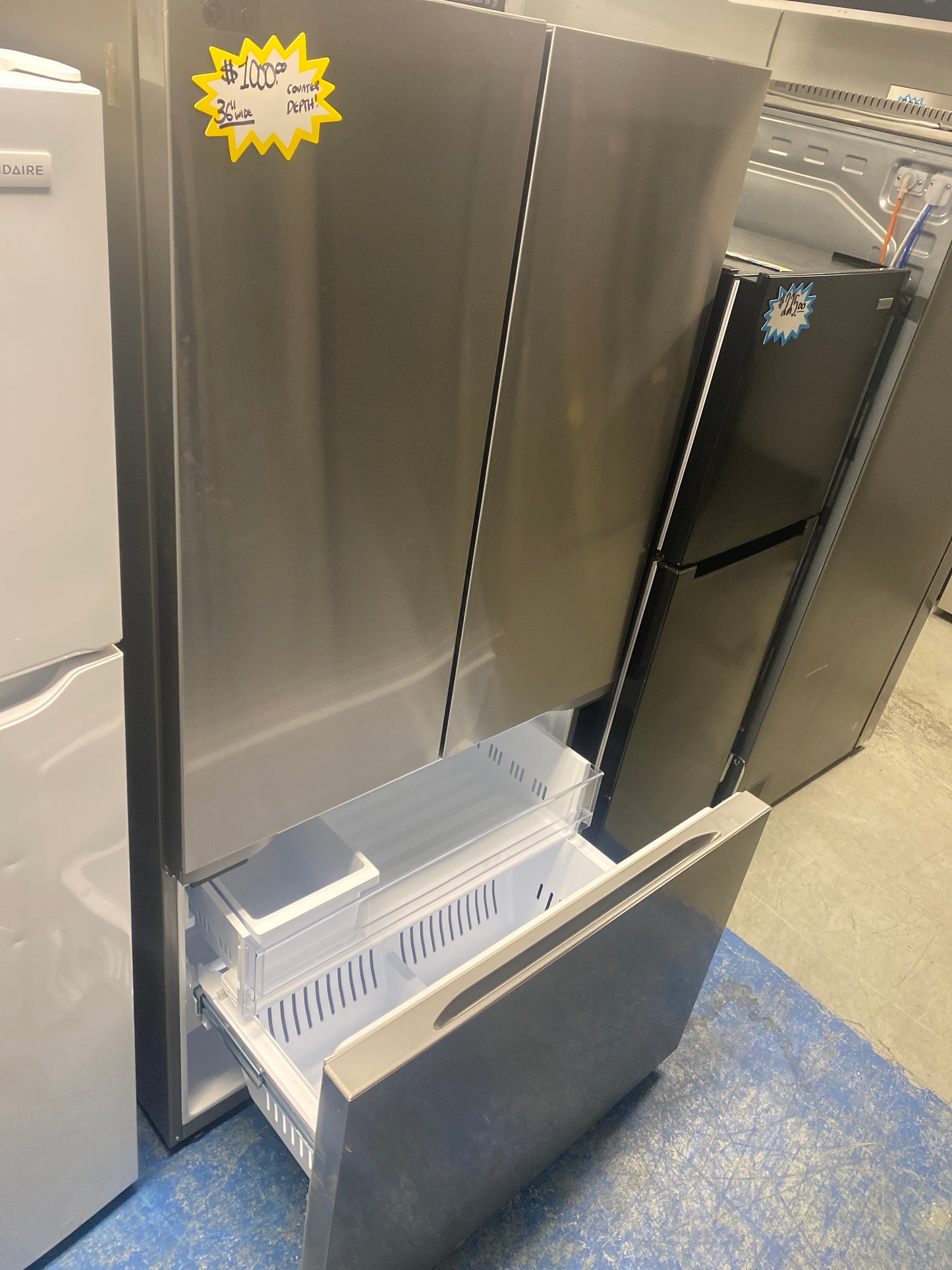 LG 36” wide Counter-Depth Stainless steel French-door Refrigerator