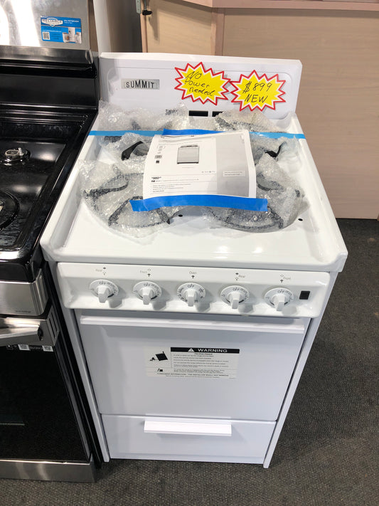 NEW!! 20” Battery Powered summit 4 Burner Gas Range
