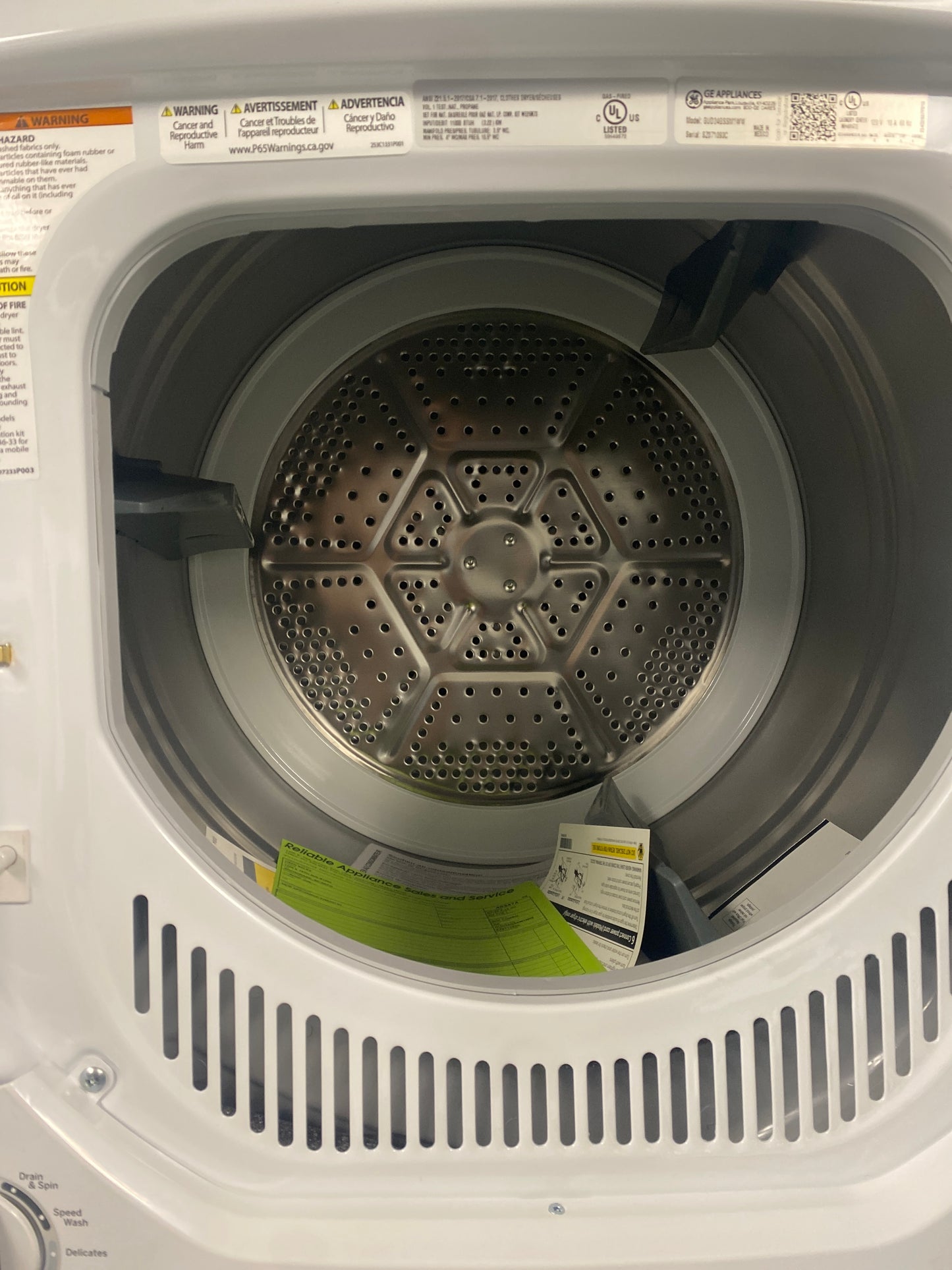 New!! GE 24” Washer & Natural Gas Dryer stacked Laundry Center