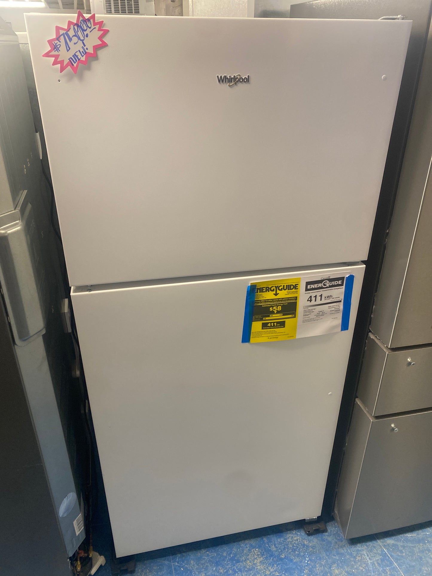 New!!! Whirlpool 18 cu. ft. Top Freezer Refrigerator