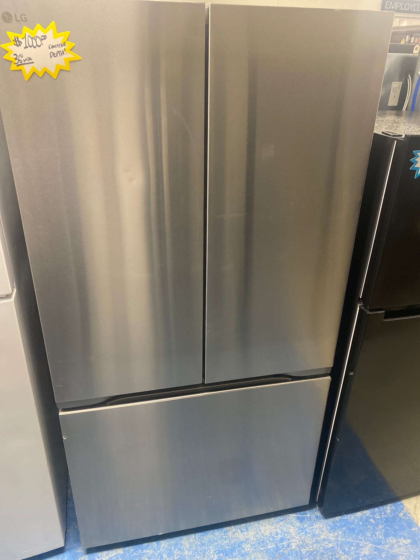 LG 36” wide Counter-Depth Stainless steel French-door Refrigerator
