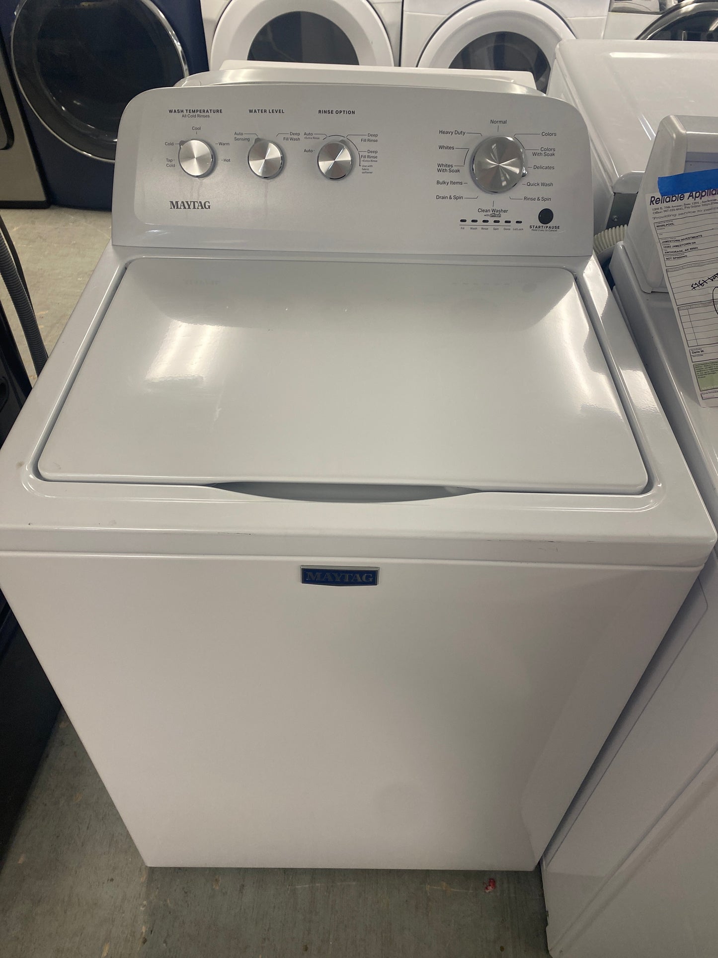 New!!! Maytag Top Load High-Efficiency Washer