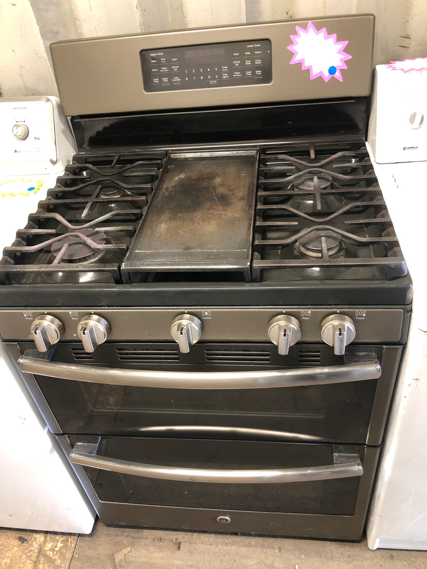 GE 5 Burner Gas Double Oven
