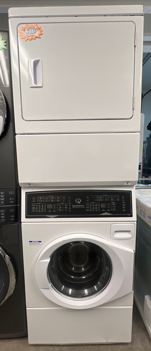 Speed Queen Electric Washer Dryer Stack