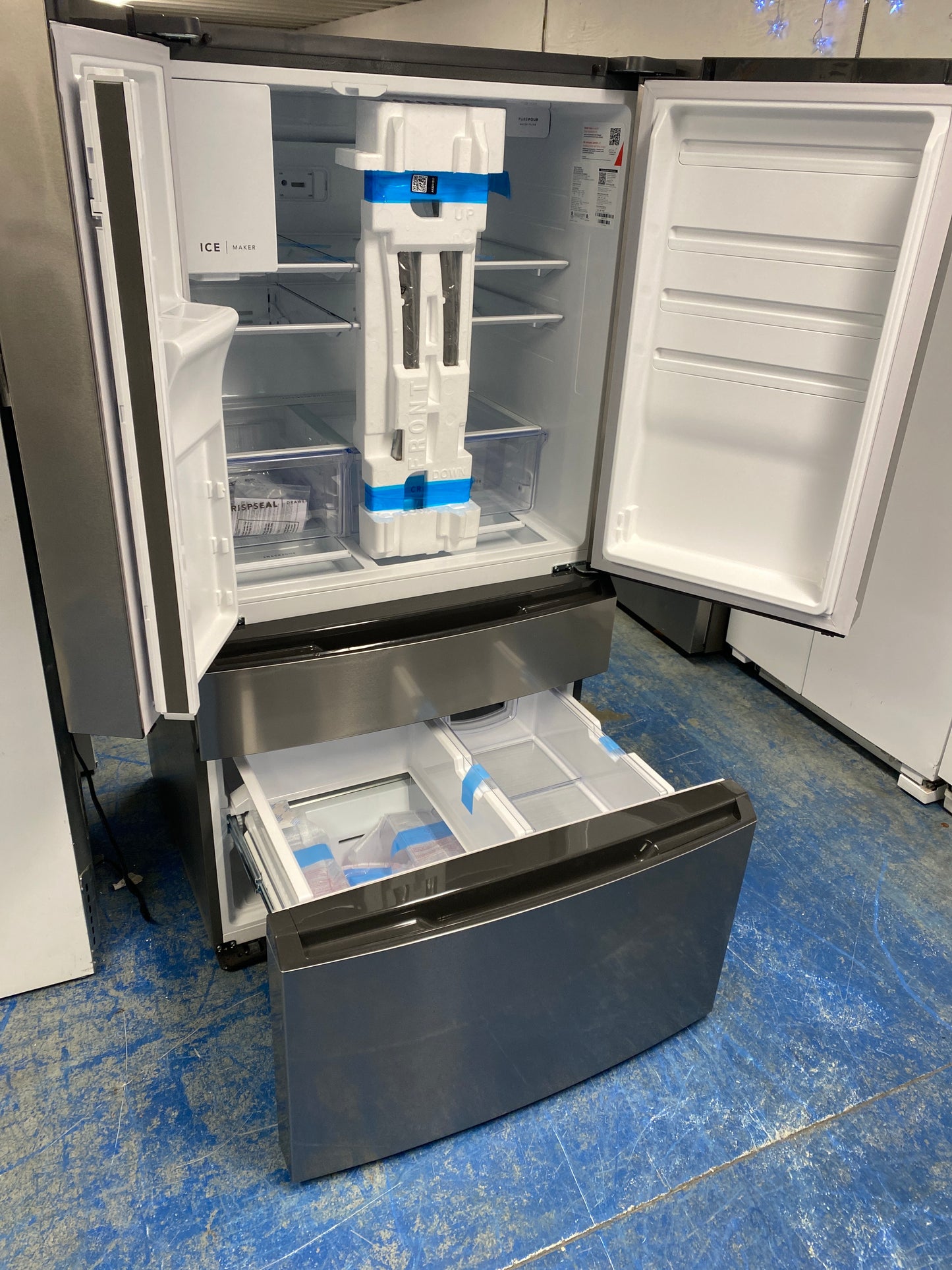 New!!! Frigidaire 36” wide, 26.3 cu. Ft. 4-Door French Door Refrigerator