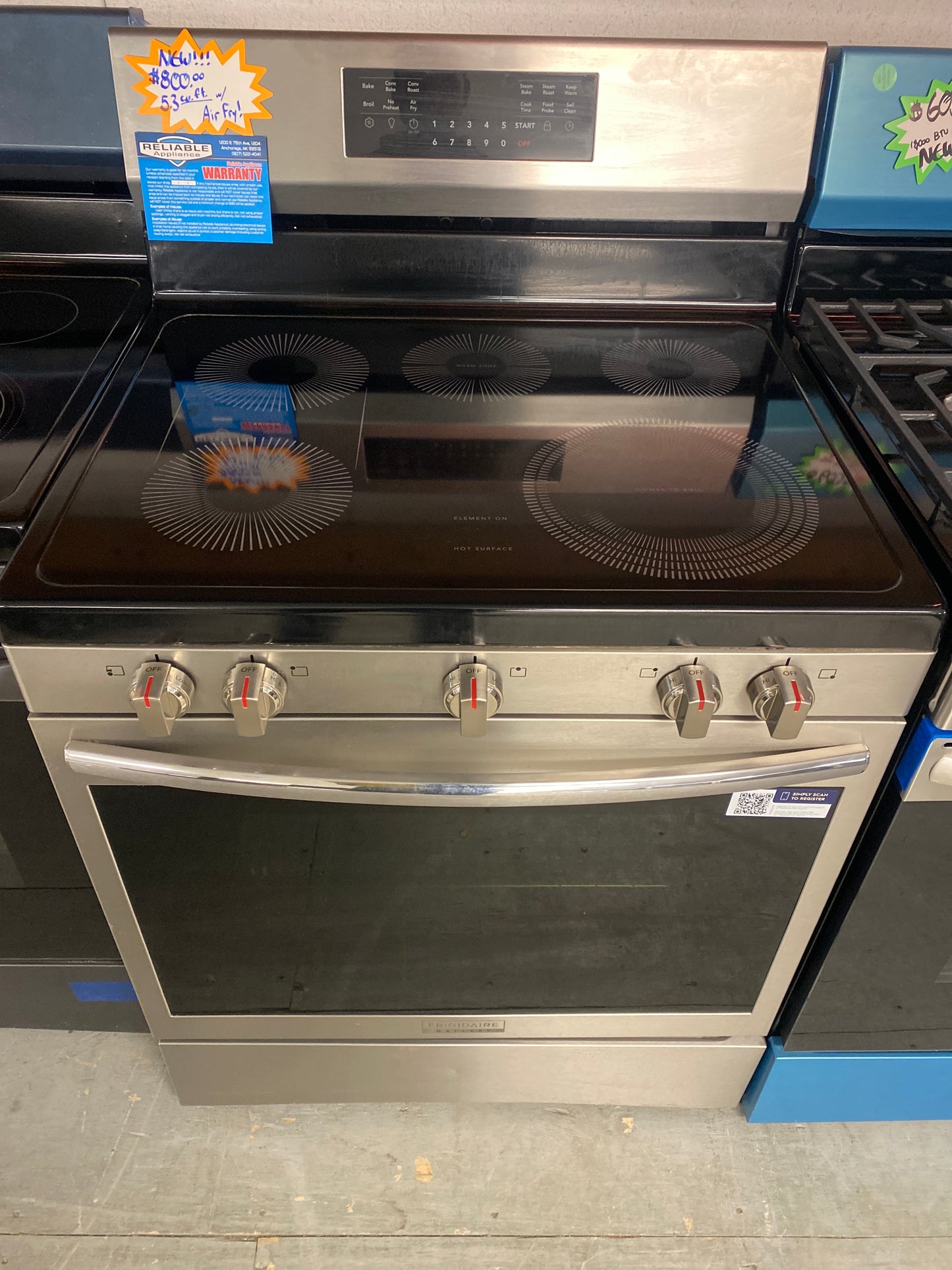 New!!! Frigidaire 5-Burner Glass Top Electric Range