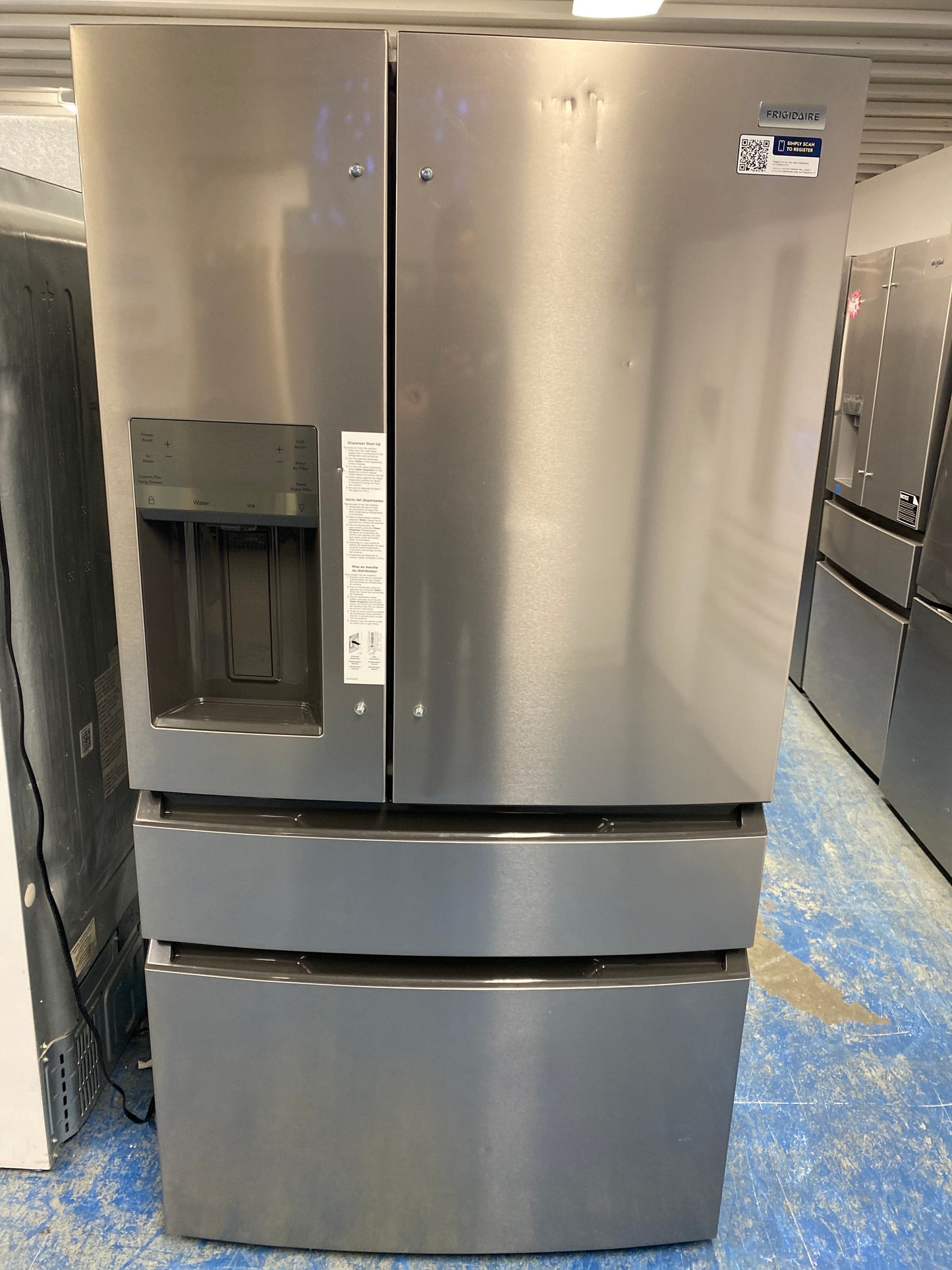 New!!! Frigidaire 36” wide, 26.3 cu. Ft. 4-Door French Door Refrigerator