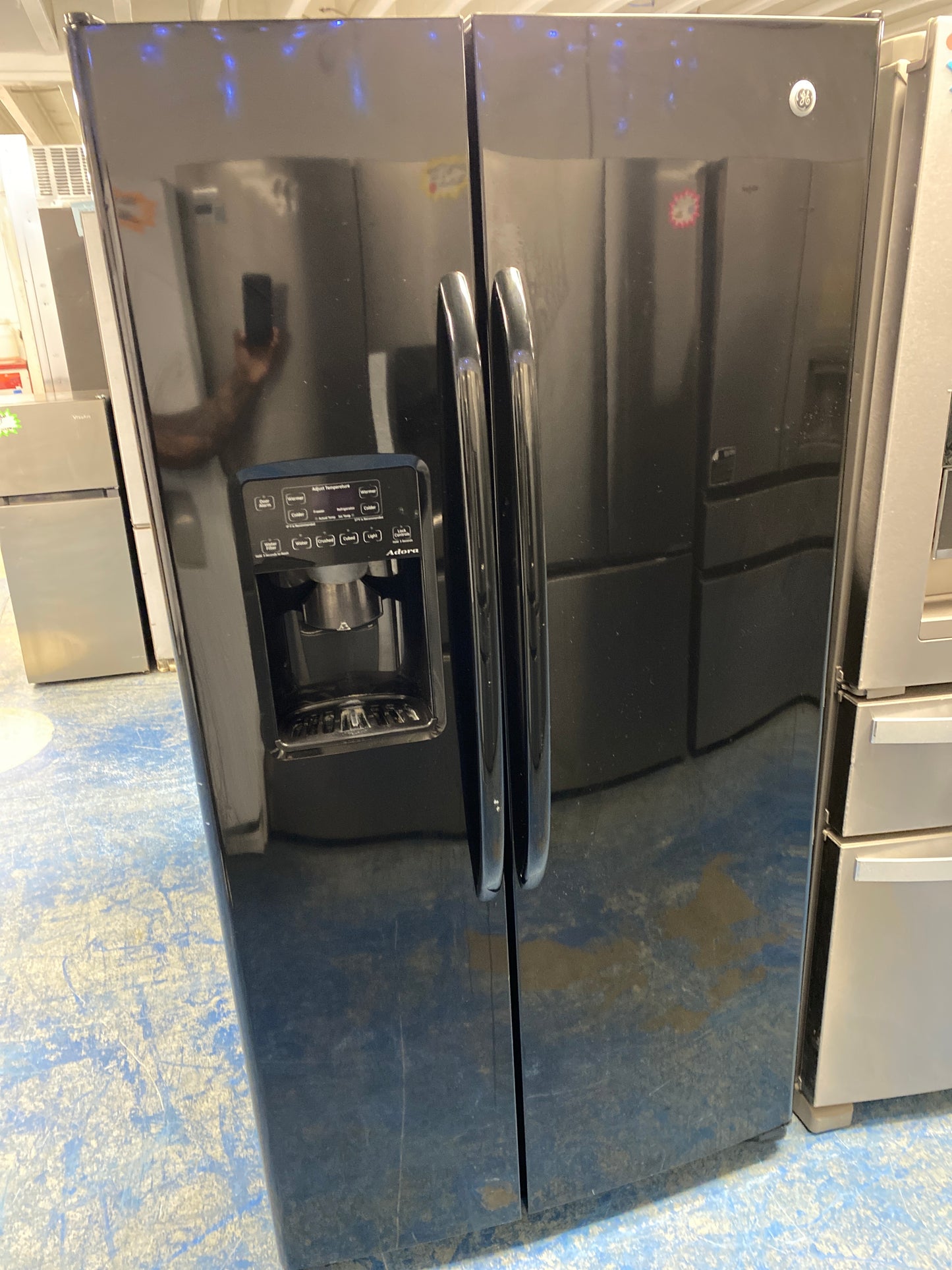 GE Black 36” Wide Side-by-Side Refrigerator