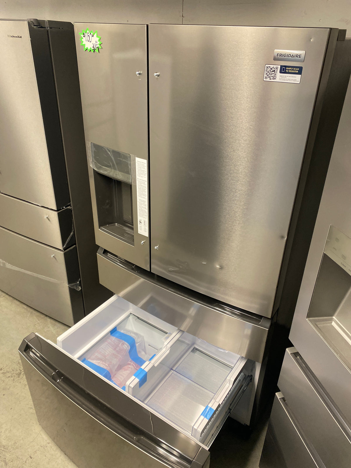 Frigidaire 36” Wide Bottom Freezer 4-Door Stainless Steel Refrigerator