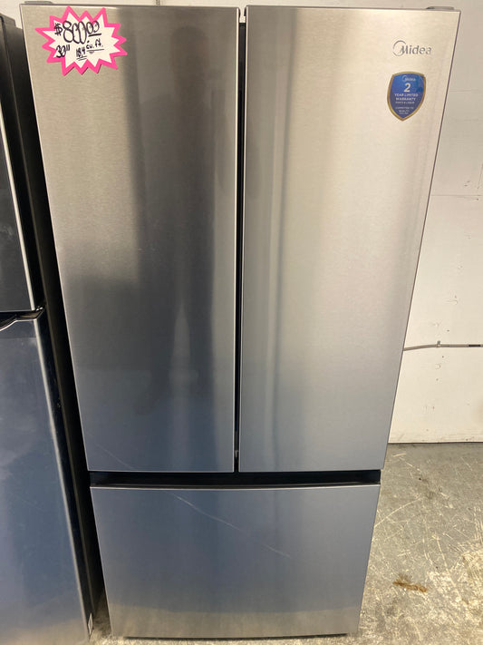 Midea 30” Wide 18.4 cu. ft. Stainless Steel Bottom Freezer French Door Refrigerator