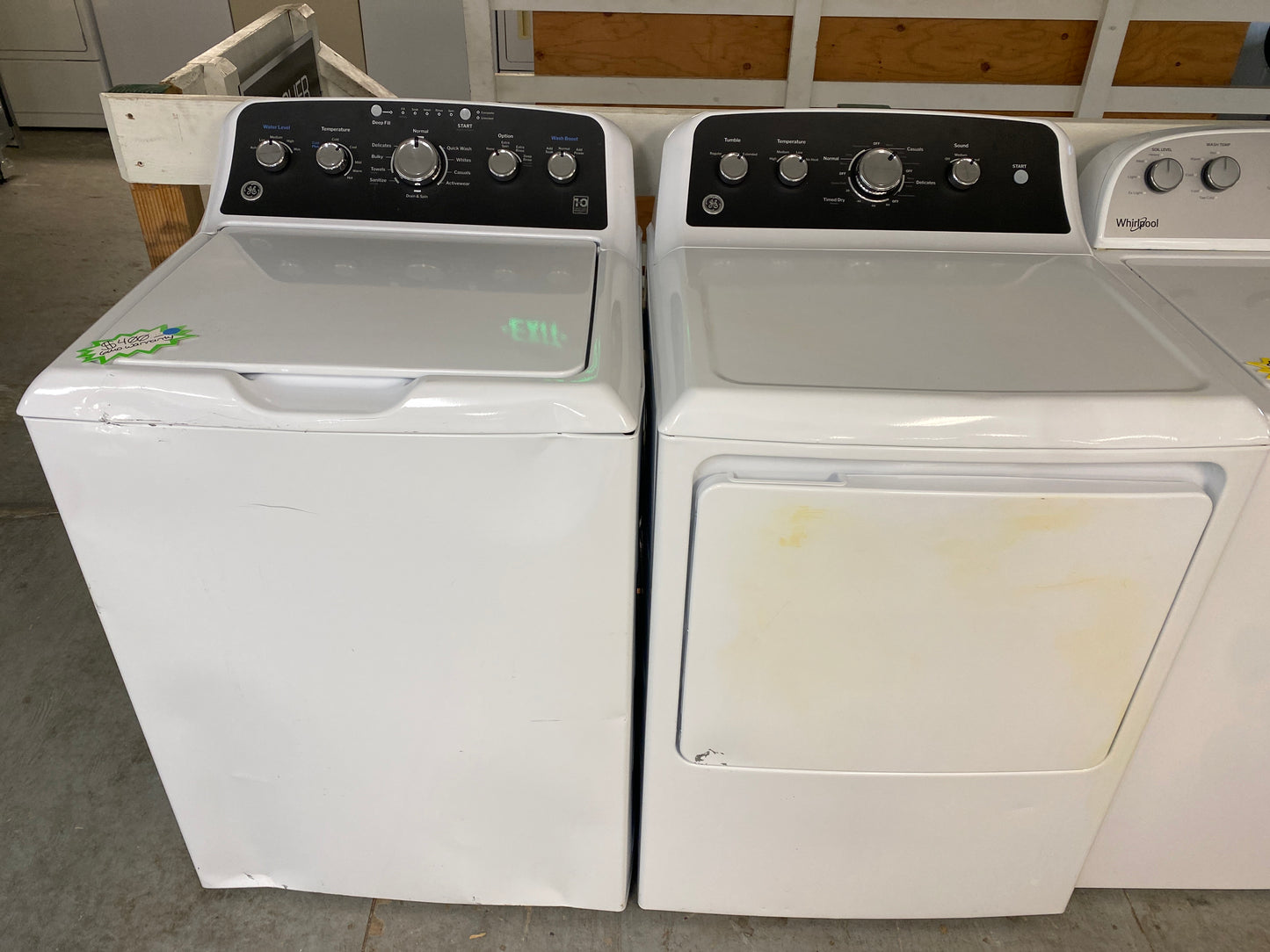 GE Top Load High Efficiency Washer & 7.2 cu. ft. Electric Dryer Set
