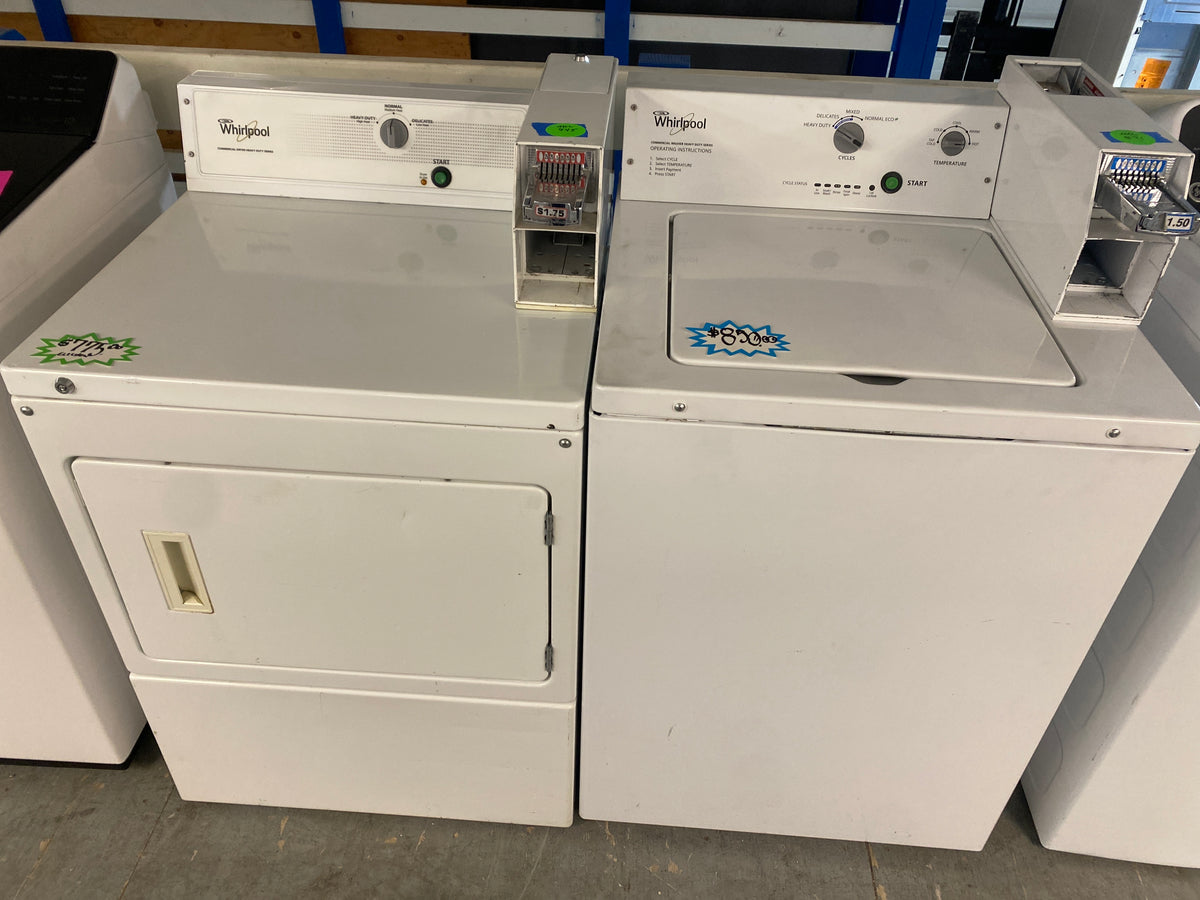 Whirlpool Coin Operated Top Load Washer & Electric Dryer Set