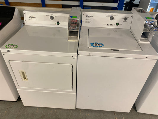 Whirlpool Coin Operated Top Load Washer & Electric Dryer Set