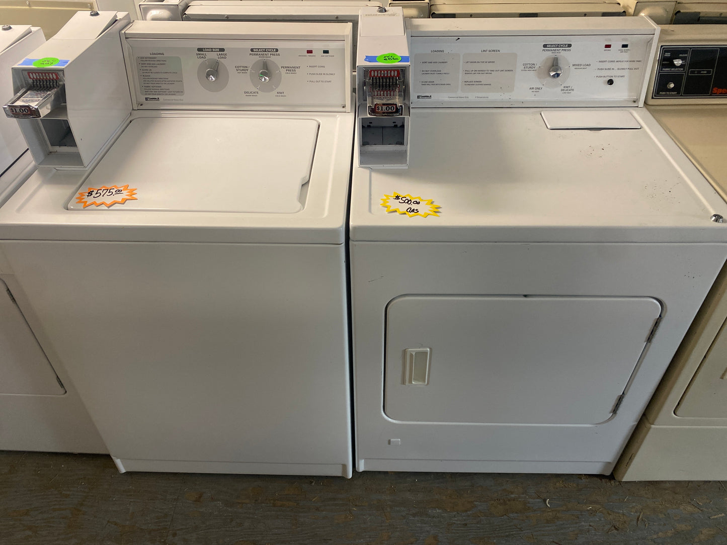 Kenmore Top-Load Washer & 6.5 cu. ft. Natural Gas Dryer Coin Operated Set