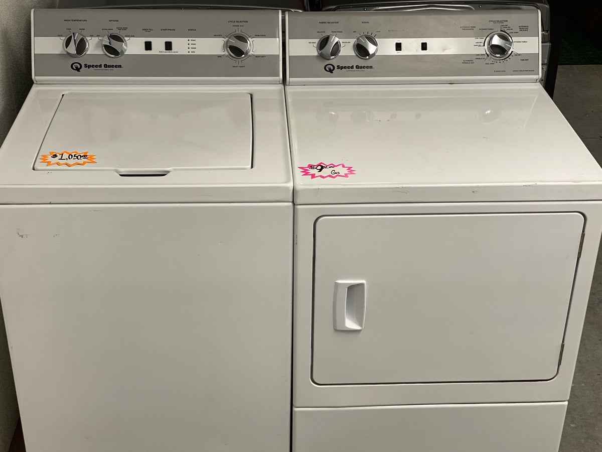 Speed Queen Commercial Top load Washer & 6.5 cu. ft. Natural Gas Dryer Set