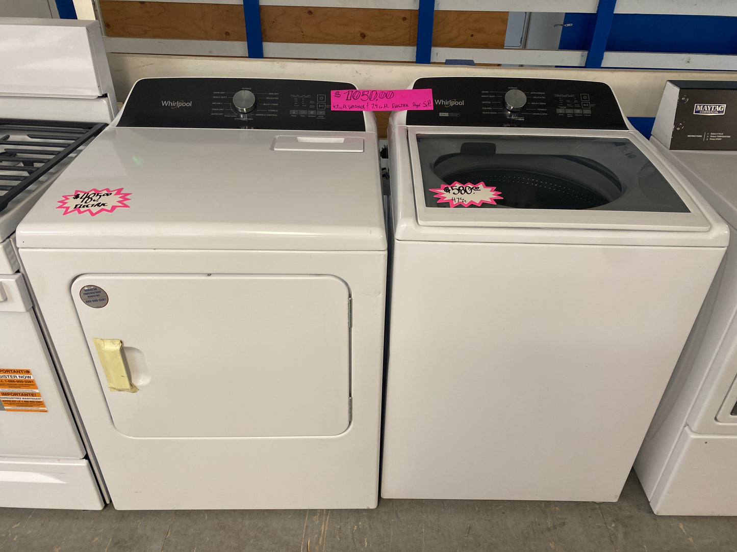 Whirlpool 4.7 cu. ft. Washer & 7.4 cu. ft. Electric Dryer Set