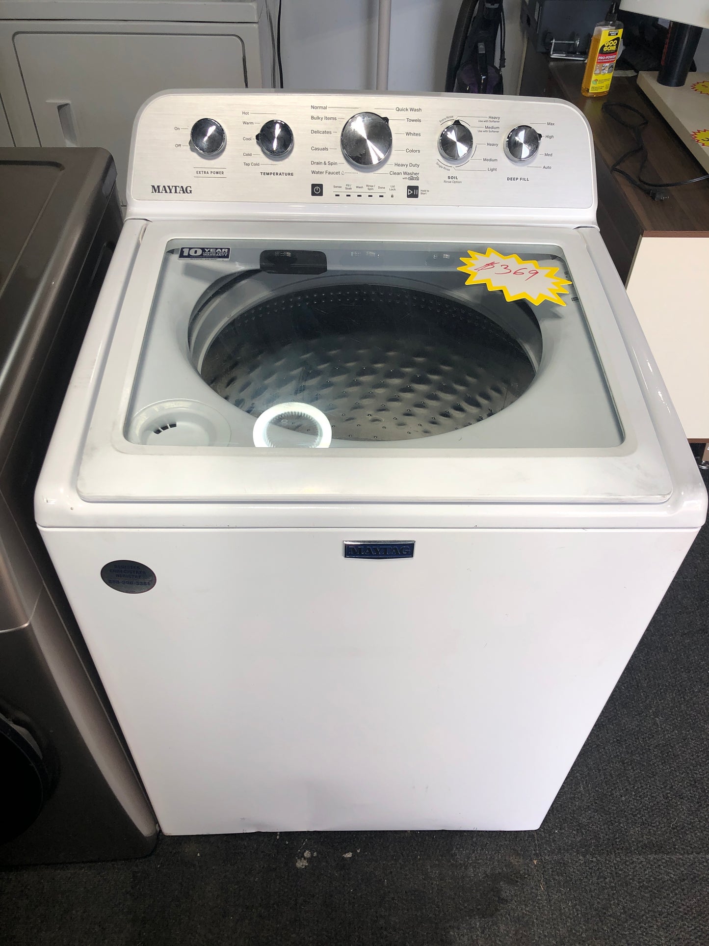 Maytag top load washer