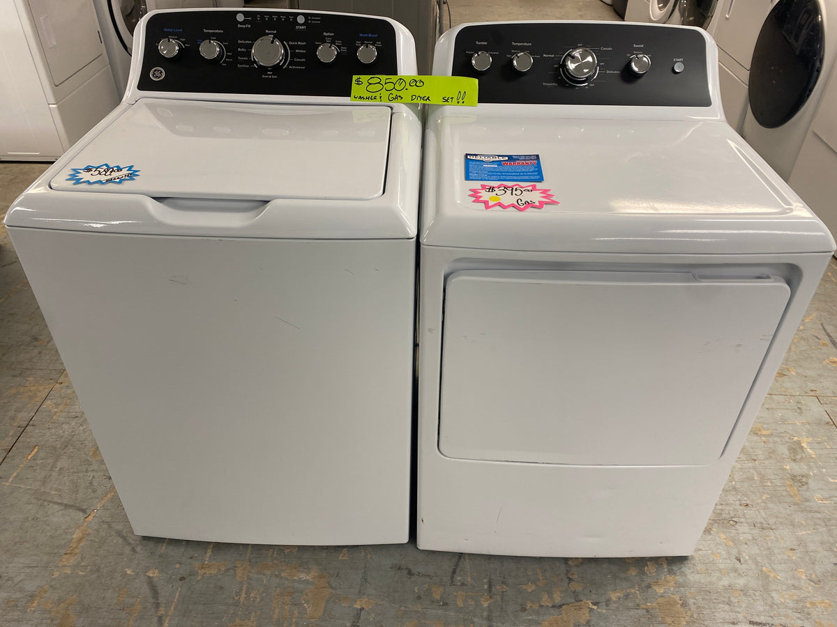 GE Top Load High-Efficiency Washer & 7.2 cu. ft. Natural Gas Dryer