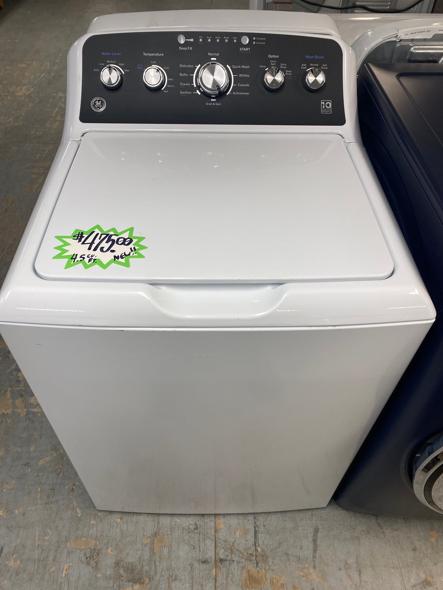 New!!! GE 4.5 cu. ft. Top Load Washer