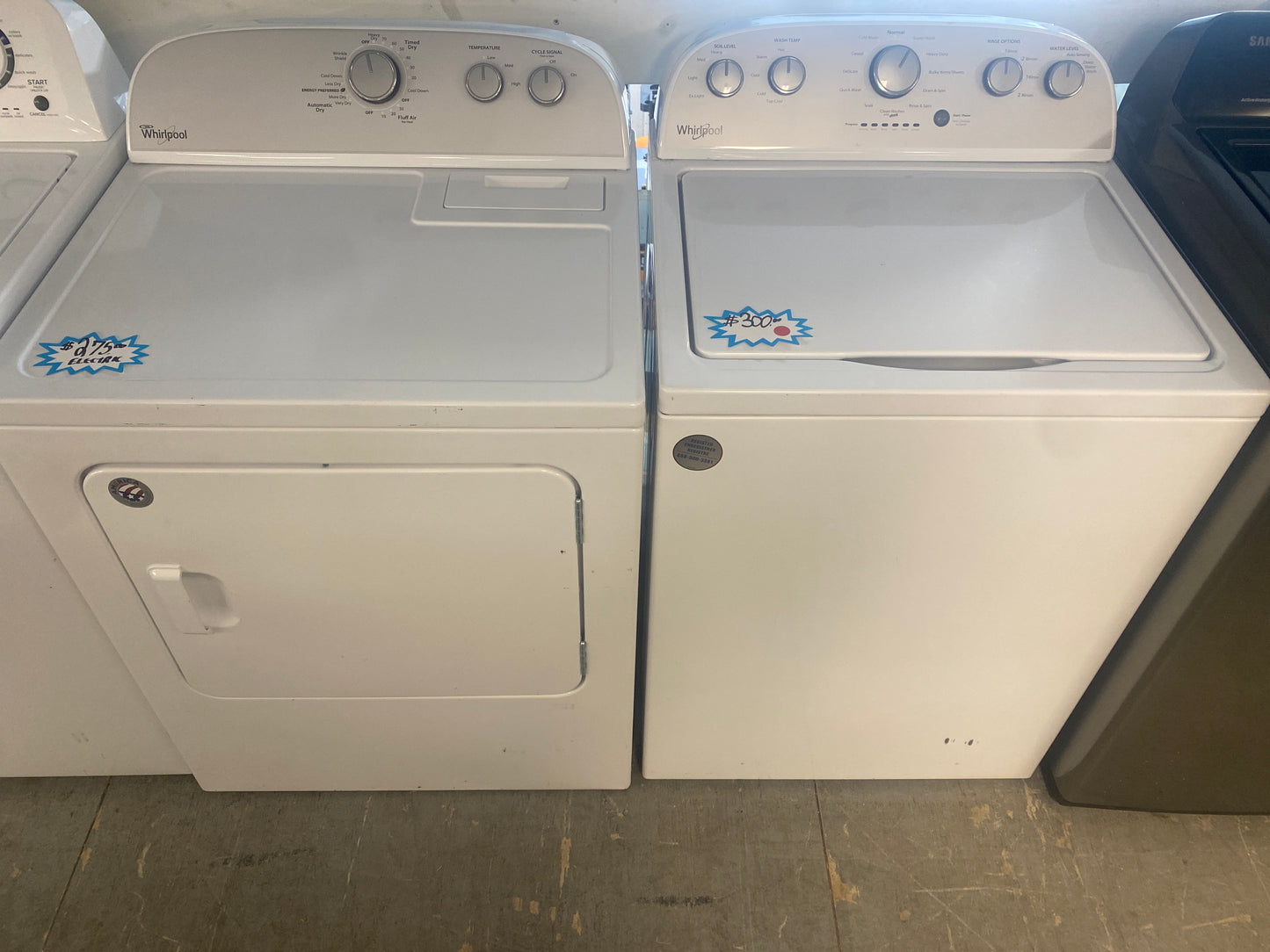 Whirlpool Top-Load Washer & 6.5 cu. ft. Electric Dryer Set