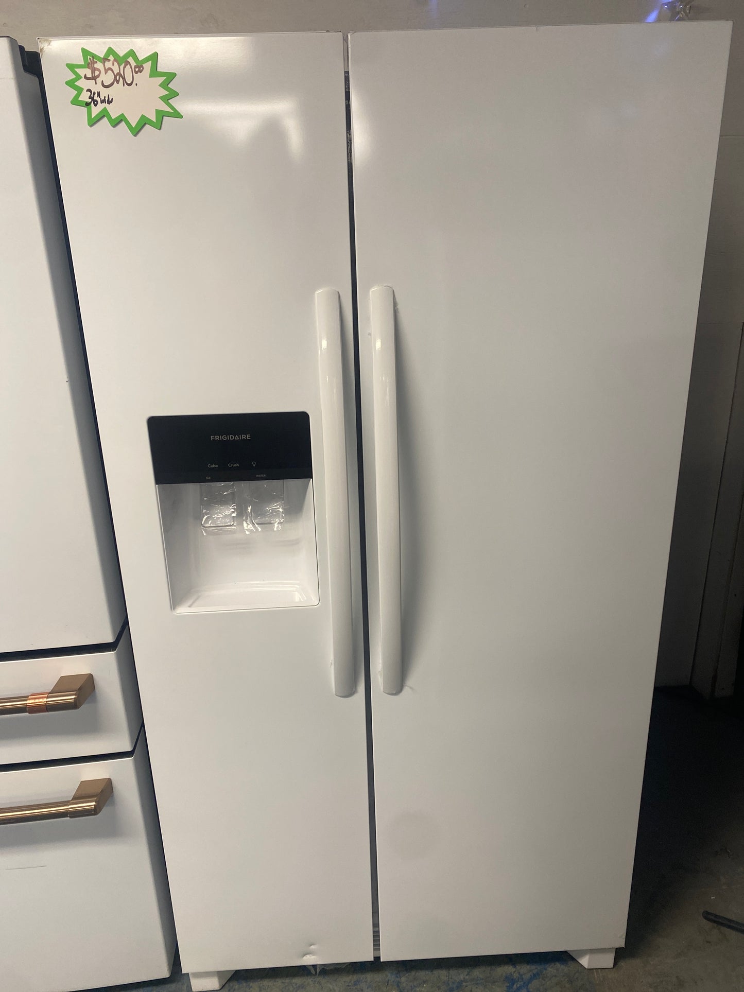 Frigidaire 36” wide Side-by-Side Refrigerator