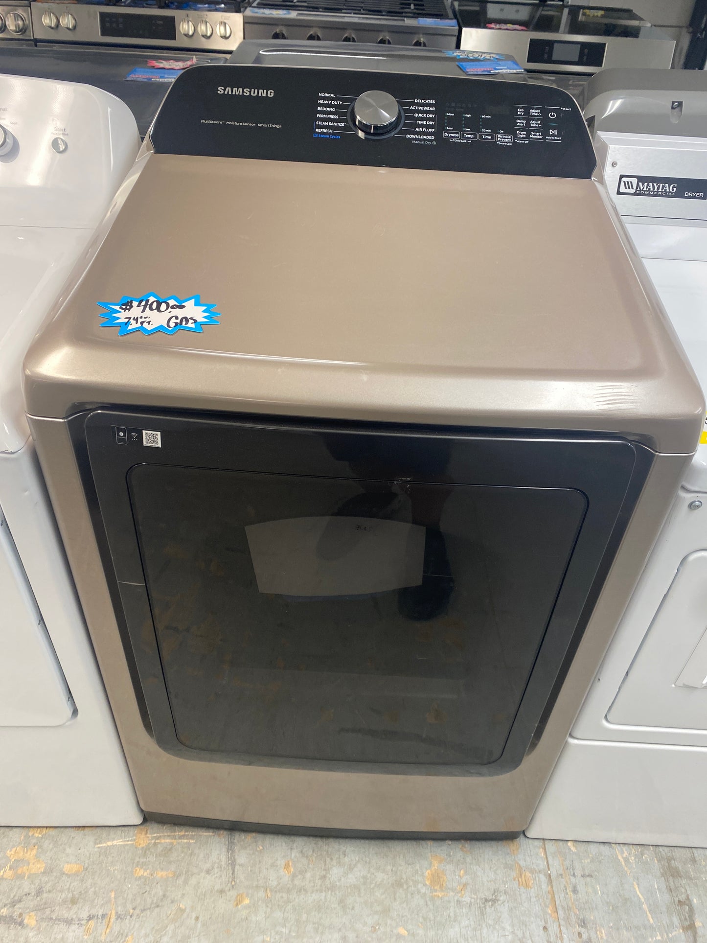 Samsung “tan” 7.4 cu. ft. Natural Gas Dryer