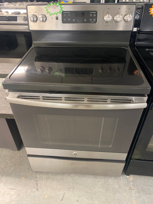 GE 5 Burner Glass Top Electric Convection Range