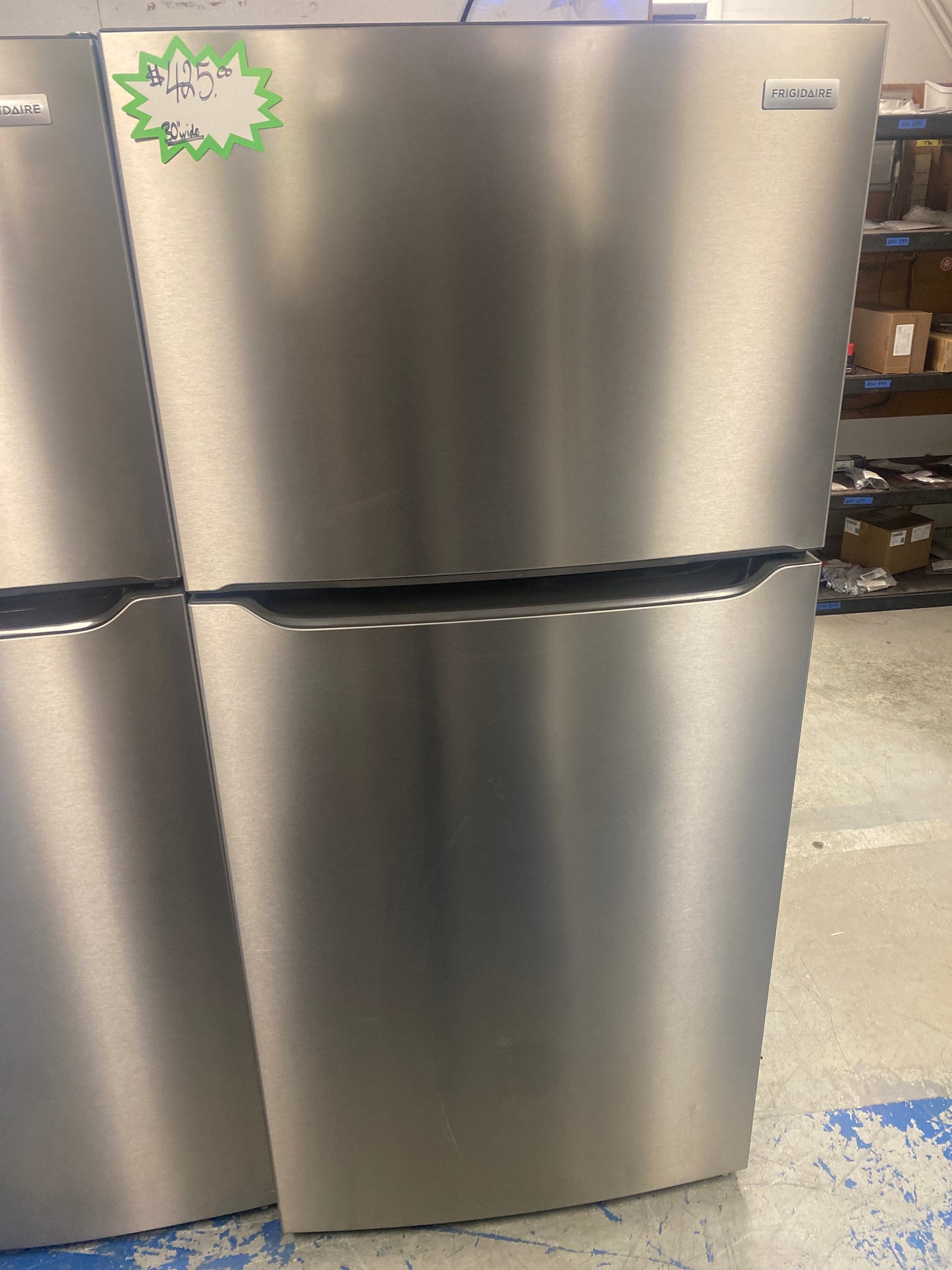 Frigidaire top freezer 30” Wide Stainless steel Refrigerator