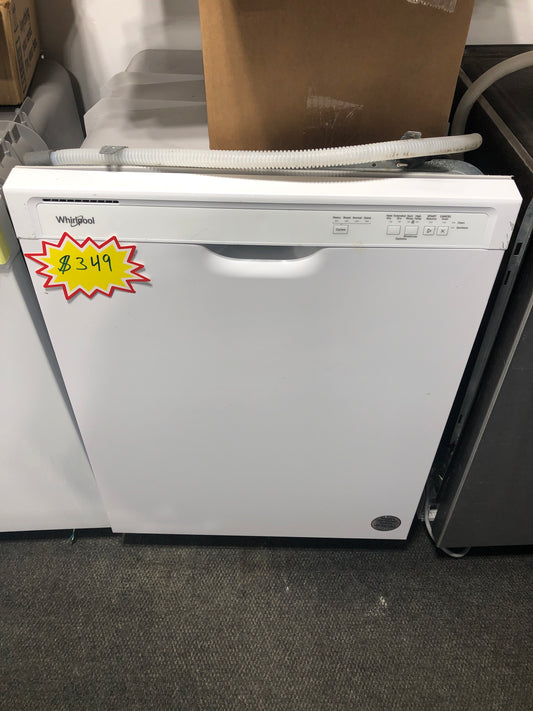 24” White Whirlpool Plastic Tub Dishwasher