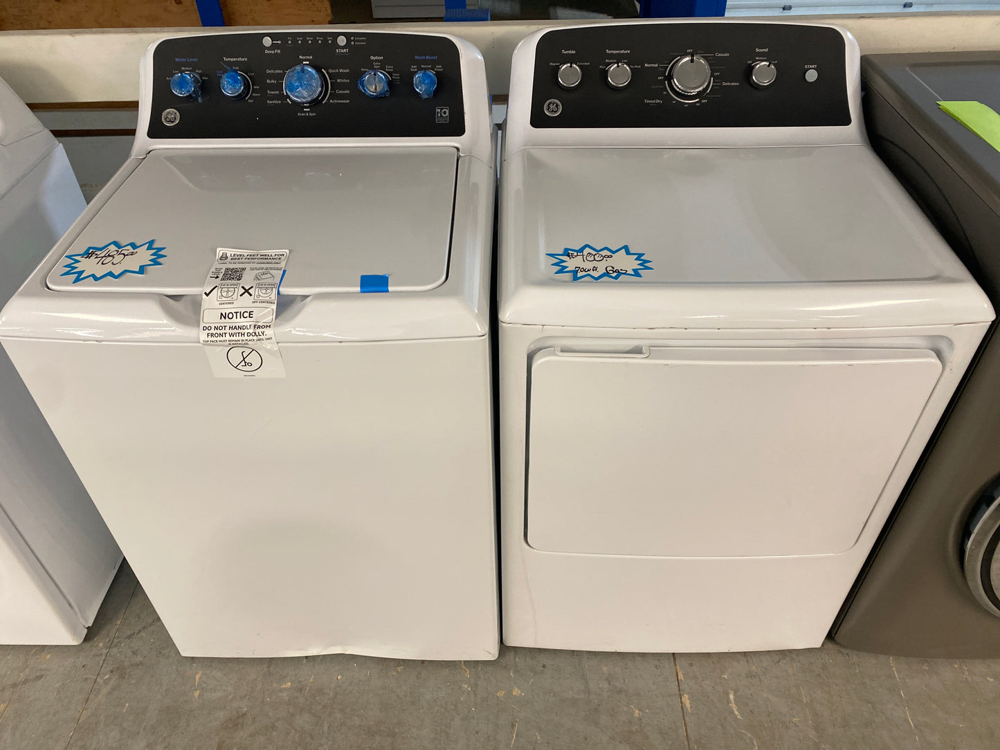 GE Top Load Washer & 7.0 cu. ft. Natural Gas Dryer