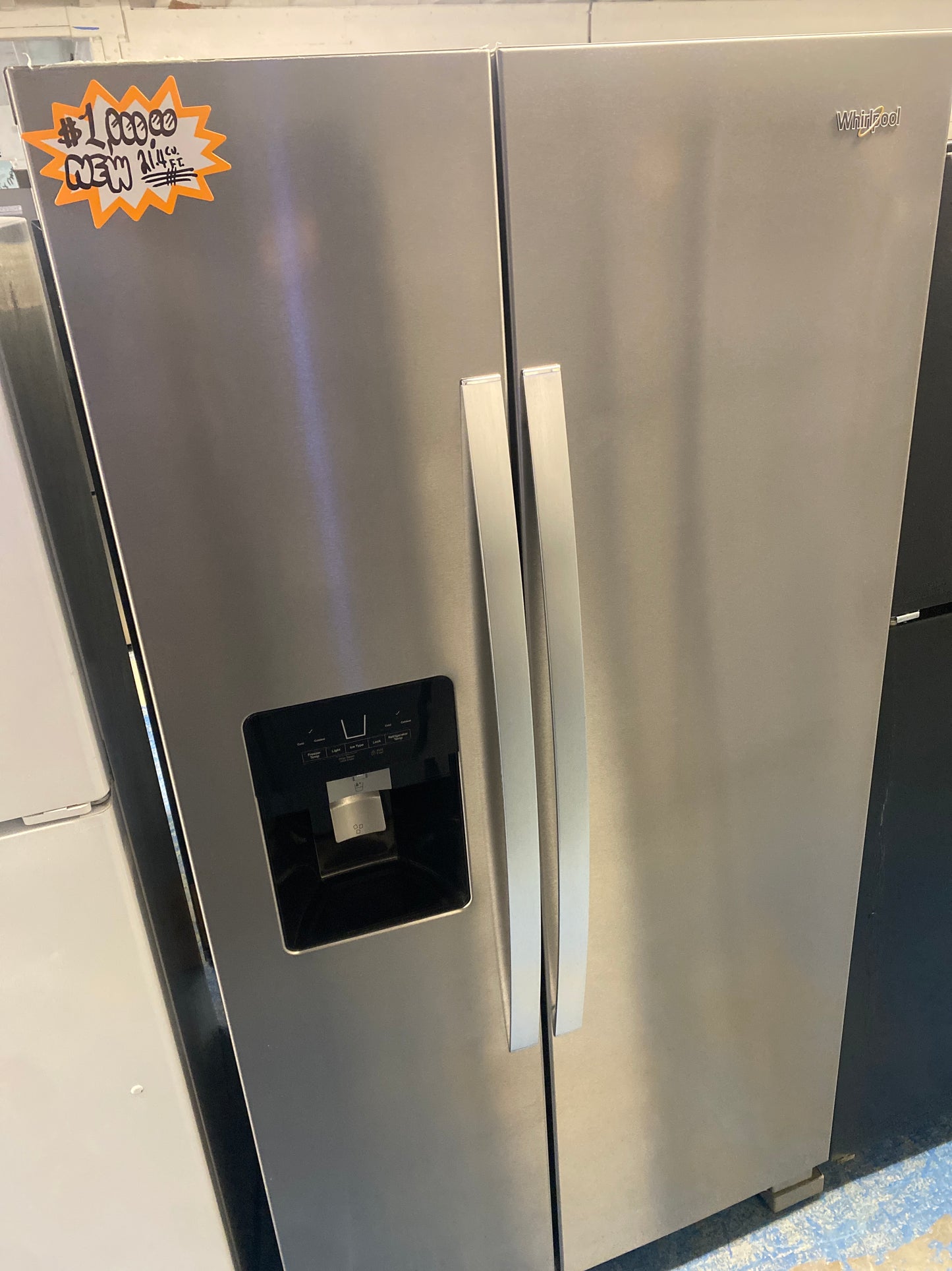 New!!! Whirlpool Stainless steel 36” wide Side-by-Side Refrigerator