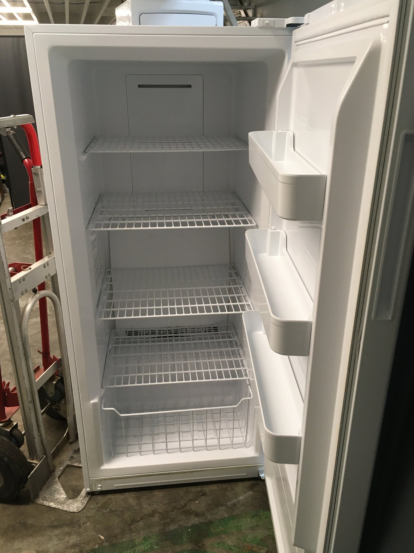 GE White Upright Freezer