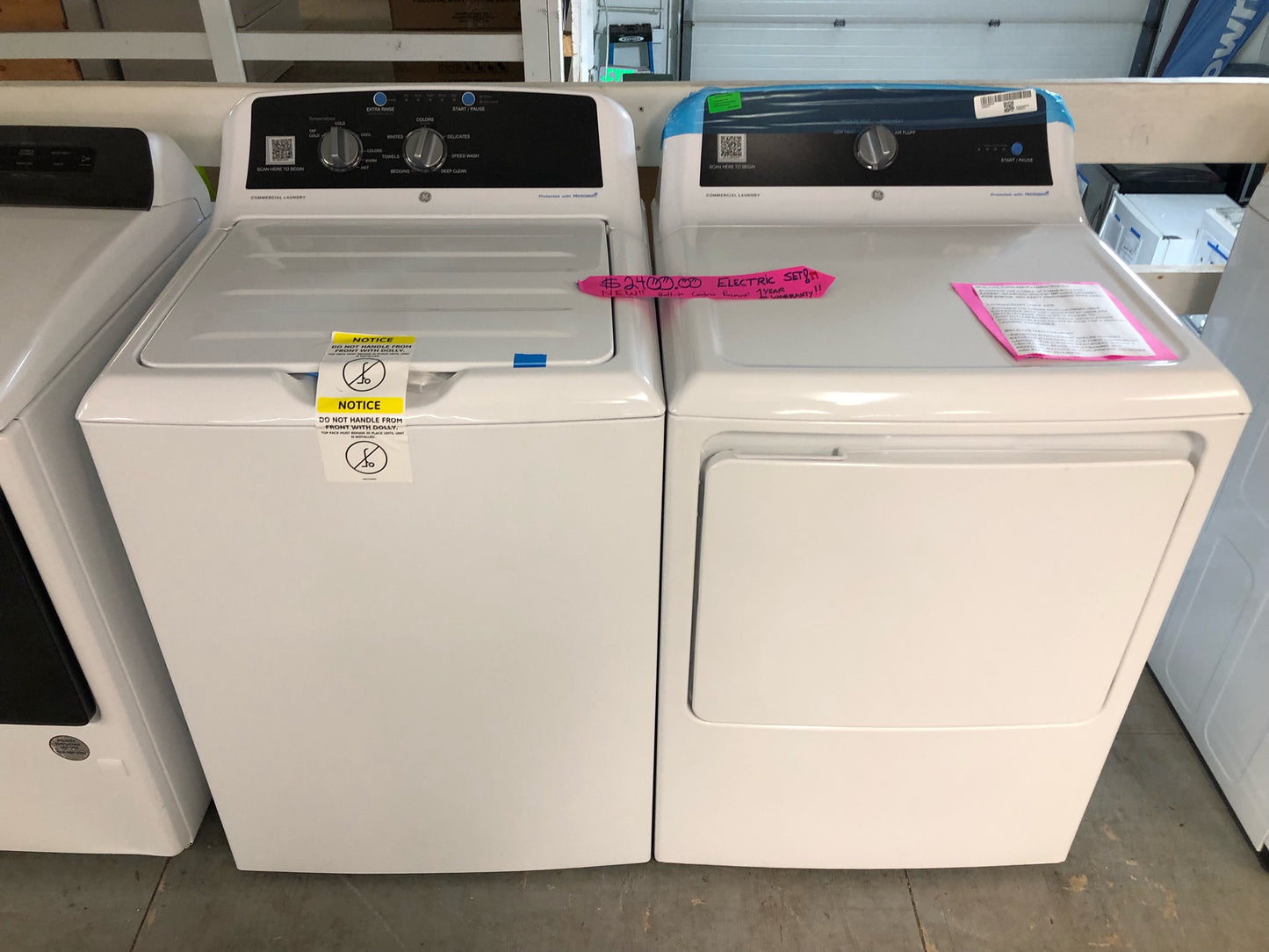 GE TOP LOAD WASHER & ELECTRIC DRYER SET